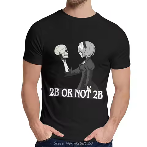 Summer Men Cotton T-shirt NieR Automata 2B Or Not 2B YoRHa 2B Game Soft Slim New O-neck Vintage Tshi