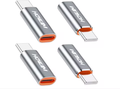 Light-ning to USB C Adapter 4 Pack,PD/QC Fast Charging 480Mbps Data Transfer,Type C Charger Converte