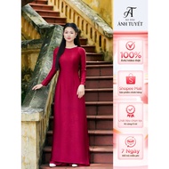 Women's ao dai, broken silk ao dai with stone strap collar, size 40 - 78Kg