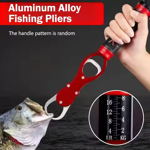 Fishing Lip Gripper Fish Plier Hand Grip Portable Hook Gripper With Scale High-strength Fishing Tool