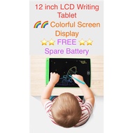 🇸🇬Local Seller❤️FREE Spare Battery🌈Portable 12 inch Multi-Colour Educational LCD Writing/Drawing Tablet For Kids…