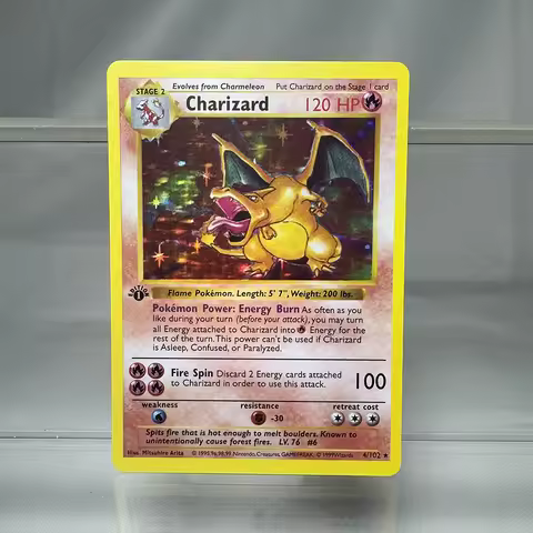 PKM Cards 1st Edition Charizard Blastoise Dragonite 1996 Base Set Single Foil Cards Game Collection