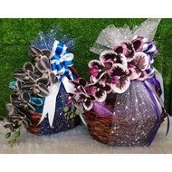 Gubahan Bukul Buah Siap Hiasan/Bukul Hamper/ Bakul Hantaran