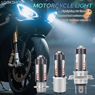 LOOKSHOW Motorcycle Headlight LED H4 H6 BA20D P15D H4 Four Colors Headlight Projector Lens Bulb Moto