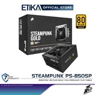 1st Player Steampunk PS-850SP | 850W Gaming Power Supply PSU | 80 Plus Gold | Full Modular | Flat Ca