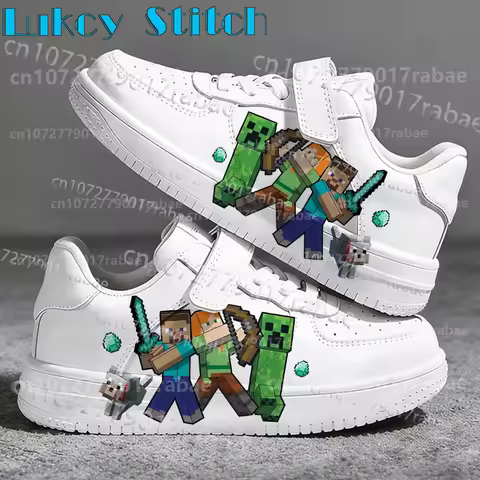 Boys Girls M-Minecrafts 7-18 Year Old Youth Children Shoes Selection Basketball Shoes Pattern Printe
