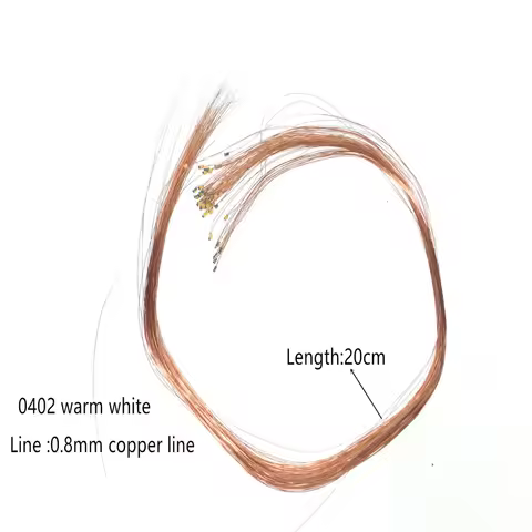 50pc Copper0402 SMD Led Model Lights HO N OO Scale Pre-soldered Micro Litz Wired Leads Wires 20cm Fo