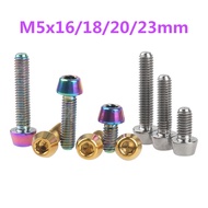 Titanium Bolt M5x16 18 20 23mm Allen Key Stigma Head Ti Bolt Screw for Bicycle Stem Seatpost