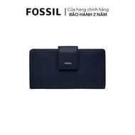 Ví da nữ da thật Fossil Logan Clutch SL7830545 - màu xanh đen