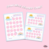Printable Kids Reward Chart | Printable Rainbow Sticker Chart |  Chart Toddler Routine Chart