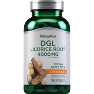 Piping Rock DGL Licorice Chewable Tablets | 180 Count | Mega Potency Deglycyrrhizinated | Herbal Ext