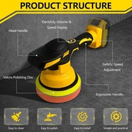 Cordless Car Polisher for 20V Battery 8Variable Speed 3500RPM Car Buffer Polisher for Car Detailing 