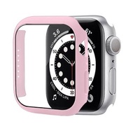 {包郵, 360°貼套2合1]iWatch 7 Case with Tempered Glass Screen Protector for Apple Watch Series 7 45mm Slim Guard Bumper Full Coverage Hard PC Protective Cover HD Ultra-Thin Cover for iWatch 45mm Accessories, Pink Free Shipping 蘋果手錶7代360度全保護貼保護套 粉色