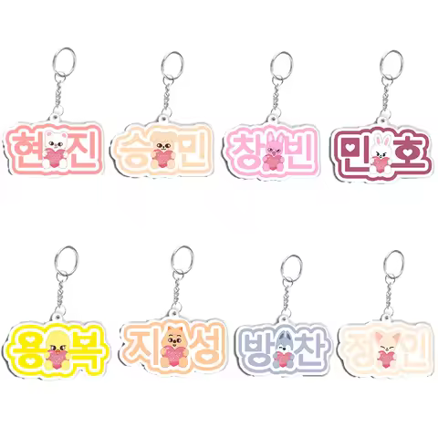 SKZOO Straykids Cartoon New Acrylic Keychain Bag Pendant Jewelry Star Surrounding Backpack Pendant G