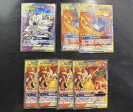 繁中Ptcg 寶可夢GX TAG TEAM 卡牌 噴火龍&長尾火狐 火焰鳥&閃電鳥&急凍鳥 索爾迦雷歐&露奈雅拉