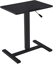 Metal Stand Desktop Adjustable Desk, Height Adjustable Laptop Rolling Cart, Non-slip Bedside Table/Sofa Table (Color : Black) Fashionable