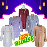 NEW IZZY BLOUSE IRONLESS SERIES PLUS SIZE (S-3XL) FORMAL/CASUAL BLOUSE MUSLIM FASHION TRAVEL & WUDHU