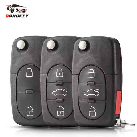 Dandeky 2/3 Buttons Flip Remote Car Key Shell For Audi A2 A3 A4 A6 A8 B5 RS4 TT 1994-2004 Quattro Ca