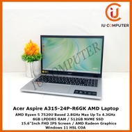 ACER ASPIRE 3 15 A315-24P-R6GK AMD RYZEN 5 7520U 8GB RAM 512GB NVME SSD USED LAPTOP REFURBISHED NOTE