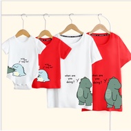 7 Colors  Romper Dinosaur Cotton Couple Set Wear t-shirt Family Matching Outfits Tees Women Blouse