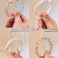 Floating Flower Flat Chalcedony Ocean Bracelet Horse Material Girl Jade Bracelet Agate Bracelet Crys