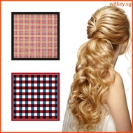 WIT Woman Skin-friendly Kerchief Lattice Print Pattern Turban Tie Back Hair Kerchief