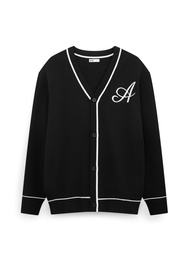 AIIZ (เอ ทู แซด) - AIIZ เสื้อคาร์ดิแกนคอวีผู้ชายผ้าถัก AIIZ Mens A Logo Tipping Cardigan