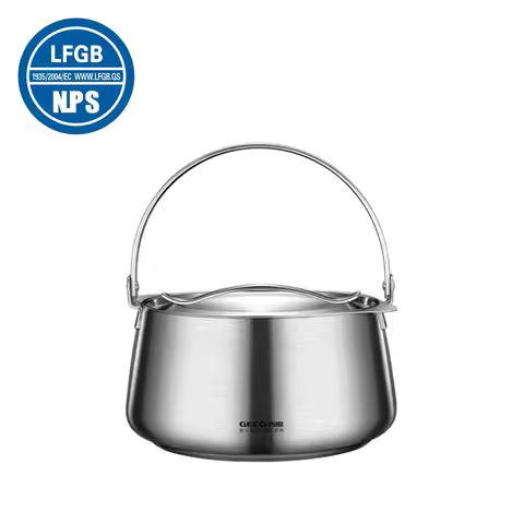 LFGB Certification 304 Stainless Steel Portable Picnic Cooking Pot Ultra Thick 4.5L Oil Container wi