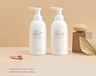JJ SG Atomy Herbal Hair Shampoo &amp; Conditioner 艾多美 草本洗发水和护发素 *1EA 500mLx2
