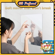 【SG Lucky Store】[Lucky Mirror]Mirror That Will Not Break Self-adhesive Soft Mirror Stickers Toilet B
