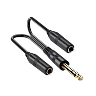 [kwbyle] 6.35mm Y splitters Cable, Male to 2 6.35mm Female Adapter Speaker Cable ,Jack