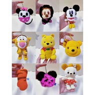 Preloved soft toy keychain SKC58B Mickey Mouse Minnie Mouse Winnie the Pooh Tigger Cuddly Bear