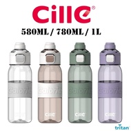 Cille Sporty Tritan Water Bottle BPA-Free Plastic Water Bottle Botol Air Plastik XL-2455 580/760/100