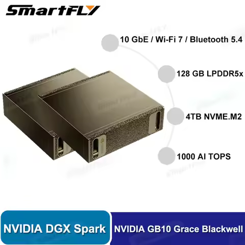 NVIDIA DGX Spark AI Computer Training Workstation 10 GbE WIFI7 BT 5.3 GB10 Grace Blackwell 128GB LPD