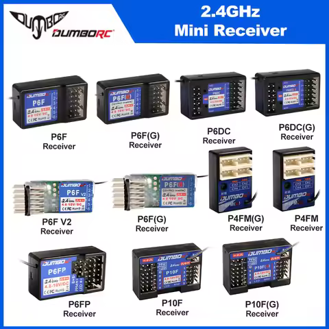 RC Servo DUMBORC P6F/P6FG/P6DC/P6DCG 2.4G 6CH Radio Control System Receiver for X4 X5 X6 X6P Transmi