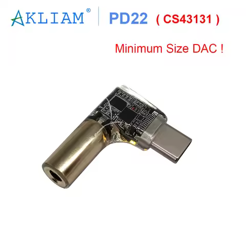 AkLIAM PD22 CS43131 USB DAC Type C to 2.5mm 3.5mm 4.4mm Headphone Dac Amp Adapter