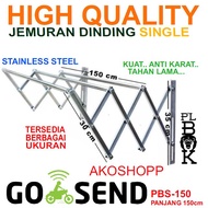 Jemuran Lipat Dinding Stainless PLBOK Single 150 CM
