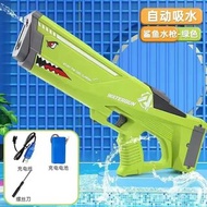 電動水槍一鍵自動吸水 青色鯊魚豪華版