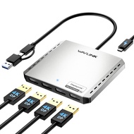 WAVLINK Quad 4K/Dual DP 8K Universal Display Adapter - Global Debut with DisplayLink DL7400 2 HDMI &