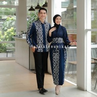 COUPLE TENUN PASANGAN KEBAYA HANA BLUE NAVY - KEBAYA WISUDA - KEBAYA KONDANGAN - KEBAYA LAMARAN - KE