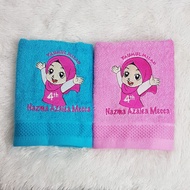 Handuk Bordir Custom/souvenir ulang tahun/aqiqah/nikah/khitanan