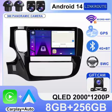 Android 14 Carplay Car Radio For Mitsubishi Outlander 3 GF0W 2018-2021 2din Multimidia Video Player 
