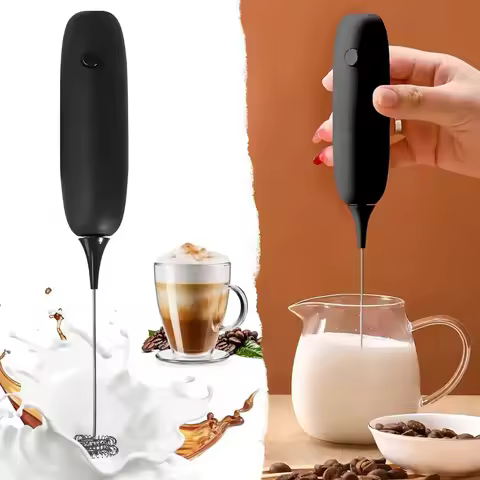 1PC Handheld Stainless Steel Electric Milk Frother Whisk Creamer (No AA Batteries Required) Beverage