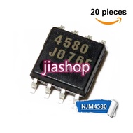 20pcs NJM4580M SOP-8 JRC4580 SOP8 4580 4580D SMD Dual Operational Amplifier,Semiconductors, electron