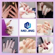 kuku palsu nail art + lem aesthetic wisuda 24pcs Polish Fake Nail Premium Wedding