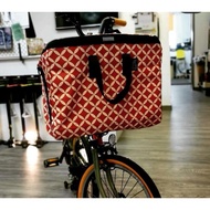 Valeria's Barcelona Bag &amp; Basket for Brompton, 3sixty, Pikes, etc ( Diamonds +Brace + Frame )