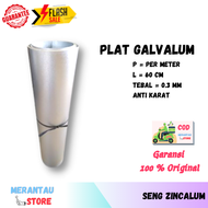 Seng Plat Galvalum Per Meter Tebal 03 mm Pelapis Pintu Gerobak Zincalum Pelat Anti Karat Zinc Alu Talang Air