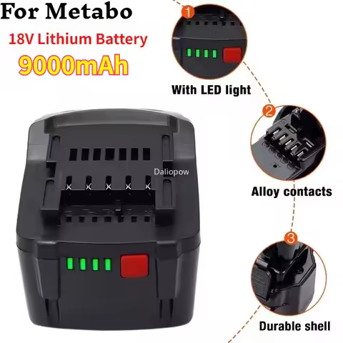 BSZ18 18V 9.0Ah Li-ion Cordless Power Tool Rechargeable Battery for Metabo 625592000 625591000 62545