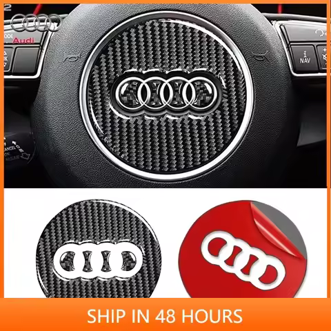Car Steering Wheel Ring Trim Carbon Fiber Sticker Decal Cover Decoration For Audi A4 B8 B9 A3 S3 A4L
