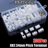 JUDYDOLL 230Pcs Pin Connector, 2p 3p 4p 5pin XH2.54 2.54mm Pitch Terminal, Male And Female 4 Value H